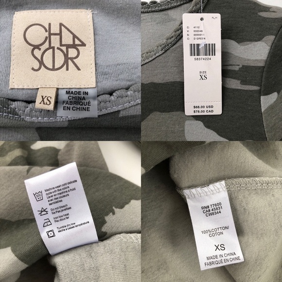 Anthropologie Camo Cropped Tee Long Sleeve Top XS - Picture 8 of 11